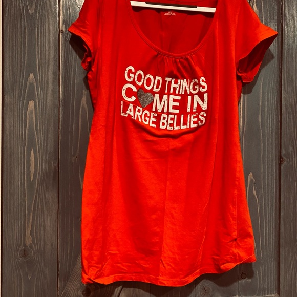 Motherhood Maternity Red Belly Graphic Tee and Liz Lange Jean Set - Size M / 10 - Picture 6 of 7